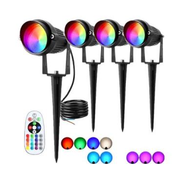 Imagem de Iluminação Paisagística LED RGBW 10W Com Mudança De Cor, Holofotes Ext