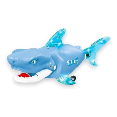 Imagem de Brinquedo Robô Tubarão Dançarino Fujão Luz Som Diversão azul