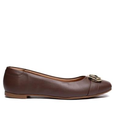 Imagem de Sapatilha Feminina Beira Rio Napa Turim Marrom/Dourado, Marrom, 36