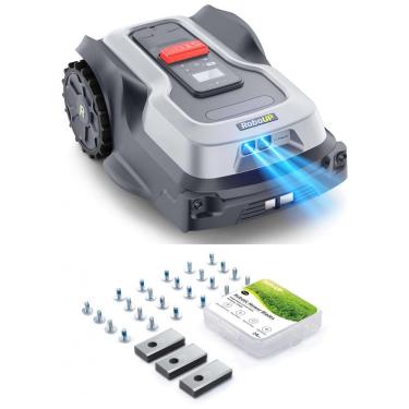 Imagem de Cortador de Grama Robô Sem Fio RoboUP T1200Pro Cinza RTK+Visão IA Evitação Obstáculos Multi-Zona T1200Pro 2025 Versão +24 Lâminas Reposição