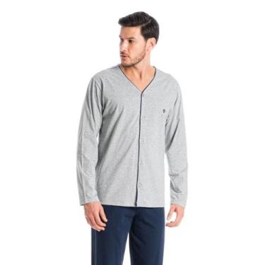 Imagem de Pijama Masculino Longo Aberto Algodão Tombini 9594B, G