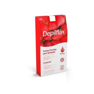 Imagem de Depilflax folhas depilatórias prontas corporais morango c/20 un.