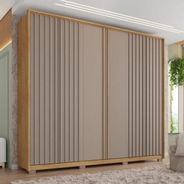 Imagem de Guarda Roupa Casal Ripado 6 Portas 4 Gavetas Suburban - Caemmun