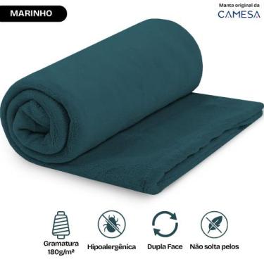 Imagem de Manta Casal 180x220cm Microfibra Soft Macia Fleece Camesa, MARINHO