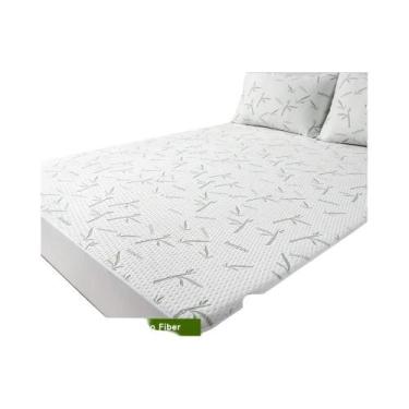 Imagem de Lençol De Fibra De Bambu Refrescante Com Elástico, Protetor De Colchão