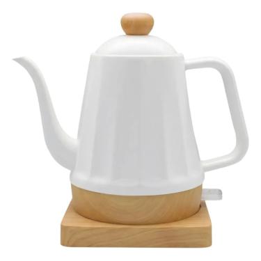 Imagem de Chaleira Eletrica de Porcelana Elegance Branca Bambu 1L Tuut 220v