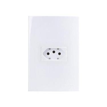 Imagem de Tomada Margirius Sleek 2p+t 10a Com Placa 4x2 Branca