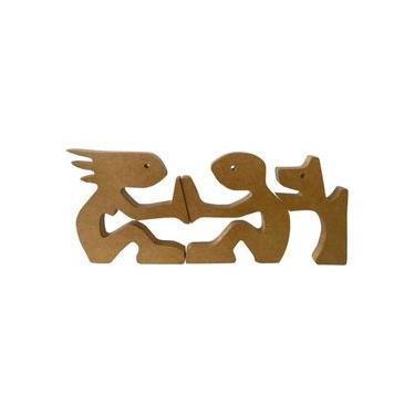 Imagem de Escultura Decorativa Casal e o Cachorro 35x15cm