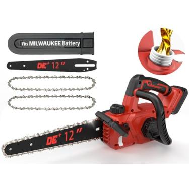 Imagem de Motosserra elétrica sem escova de 30 cm sem fio, compatível com bateria Milwaukee M18, lubrificador automático, corte potente de 14,3 pés/s, baixo recuo, motosserra alimentada por bateria para poda de