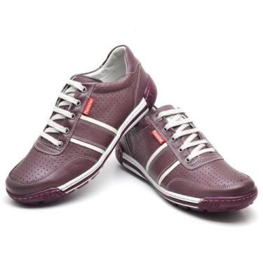 Imagem de Sapatênis Casual Conforto Couro Vermelho - RT3004FLOBDO Cor:VermelhoGê