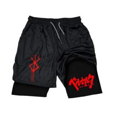 Imagem de Shorts De Compressão Masculinos De Secagem Rápida 2 Em 1 Para Academia