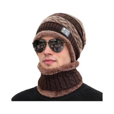 Imagem de Gorro Unissex De Tricô Com Forro De Pelúcia, Quente E Estiloso Para O 