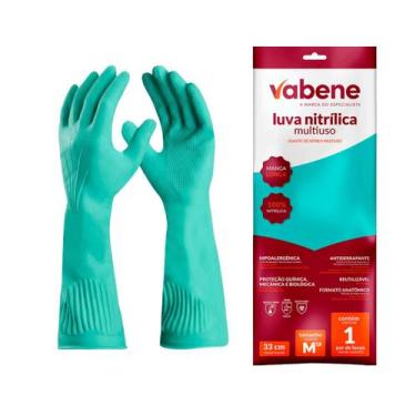 Imagem de Luva Nitrílica Antiderrapante Verde Hipoalergênica Multiuso - Vabene, 
