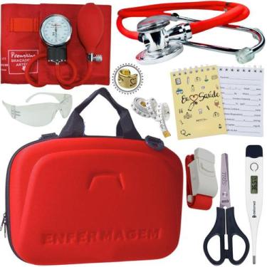 Imagem de Kit Enfermagem Estagio Super Luxo Medidor de Glicose Completo Premium,