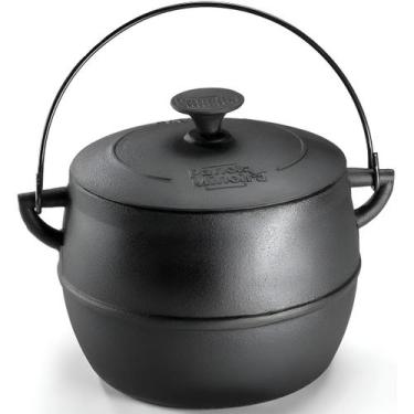 Imagem de Caldeirão 14x18cm 2l Tampa Ferro Panela Mineira Preto