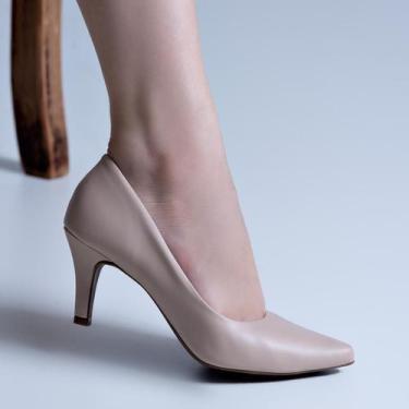 Imagem de Scarpin Feminino Bico Fino Salto Médio 7cm Elegante Confortável Social