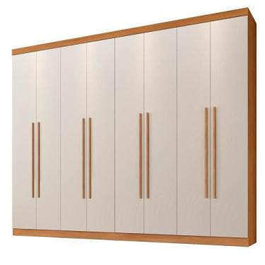 Imagem de Roupeiro New Porto 8 Portas e 4 Gavetas Cin/Off - Top Decor