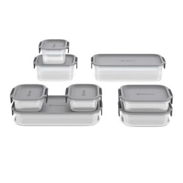 Imagem de Potes Herméticos de Plástico Electrolux Cinza 8 Unidades Empilháveis Modulares