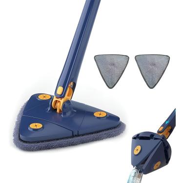 Imagem de Mop de Limpeza Triangular com Rodo Giratório 360 em Microfibra com Sistema de Compressão