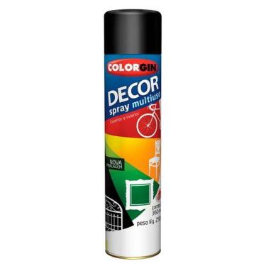 Imagem de Spray Decor Multiuso Preto Brilho 360ml - Colorgin Para Metal, Madeira, Gesso E Cerâmica