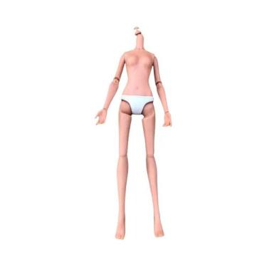 Imagem de Cabeça De Boneca 1/6 Bege Marrom Branco Com Óculos E Cílios Compatível