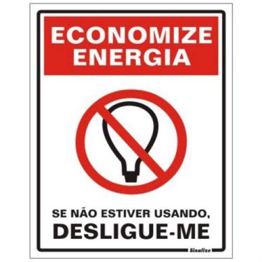Imagem de Placa de Poliestireno Autoadesiva 15x20cm Economize Energia 220 Ao Sin