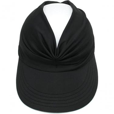Imagem de Viseira de Sol FG Estilo Turbante em 92% Poliamida Poliéster e 8% Elastano Tamanho Adulto Ajustável Preto Feminino