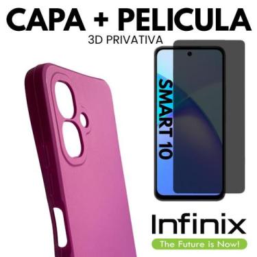 Imagem de Capinha + Película Vidro 3D Privativa Para Infinix Smart 10 - DB, Roxo