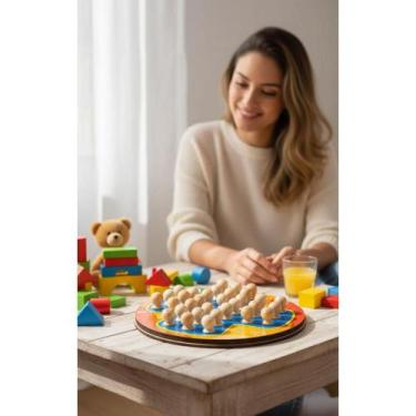 Imagem de 2x Jogo Tabuleiro Madeira Resta 1: Diversão e Desafio - Congratulation