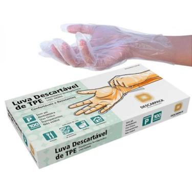Imagem de Luva Descartável de TPE sem Pó - Com 100 Unidades Descarpack, M