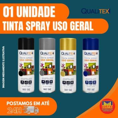 Imagem de Kit Tinta Spray Qualitex Alta Cobertura  Azul Preto Cinza Dourado  Esc