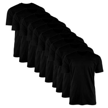 Imagem de Kit 10 Camisetas Masculina Lisa Básica 100% Algodão-Masculino
