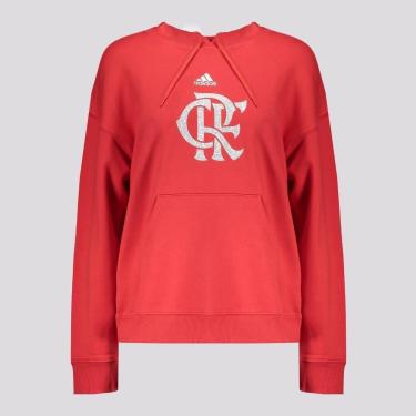 Imagem de Moletom Adidas Flamengo DNA Feminino Vermelho-Feminino