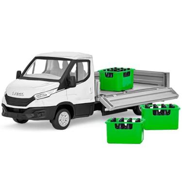 Imagem de Miniatura Caminhão Iveco Daily Drop Side com Engradados Escala 1:30 Us