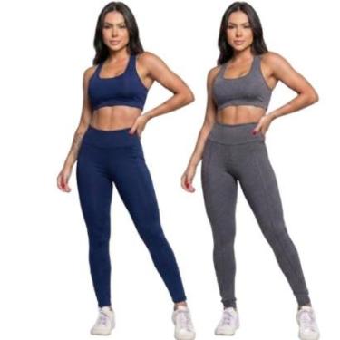 Imagem de KIT 2 Calça Legging Montaria Vekyo Roupa Para Academia Treino Musculação Moda Fitness F...