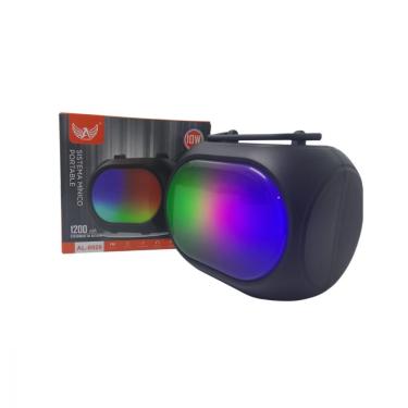 Imagem de Caixa De Som Bluetooth Rádio Portátil Led Rgb 10w