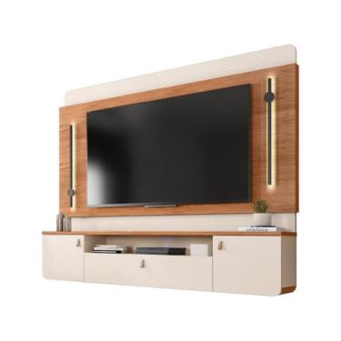 Imagem de Painel para TV até 75 Caemmun Dal, Off White e Freijó