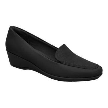Imagem de Sapato Mocassim Loafer Feminino Piccadilly Anabela Social , 37, Preto