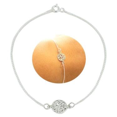 Imagem de Pulseira Feminina Arvore Vida Prata 925 - Lojas La+Ny, Prata, 16