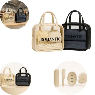 Imagem de Bolsa Multiuso Kit Banho Organizadora 4 Acessórios Necessaire Viagem M