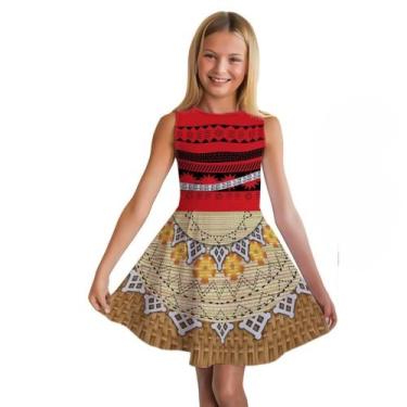 Imagem de Vestido Fantasia Moana infantil - Andara Moda Pais e Filhos, 9/10 anos