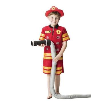 Imagem de Fantasia De Bombeiro Infantil - Super Fantasias, G - 9 a 10 Anos