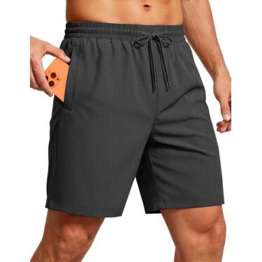 Imagem de Shorts de corrida atléticos MAGCOMSEN Quick Dry com bolsos para homens