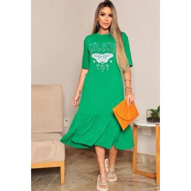 Imagem de Vestido rodado borboleta - Couti Modas, Verde, M