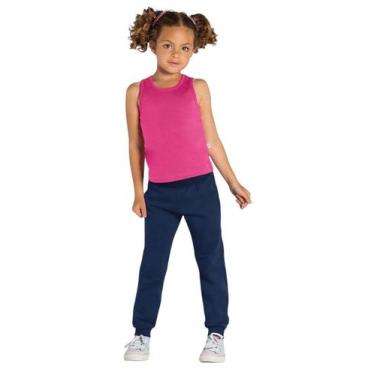 Imagem de Calça Jogger Infantil Menina em Moletinho Brandili, Azul escuro, 6
