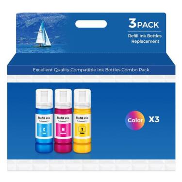 Imagem de Frascos de Reposição de Tinta ZhuFeng ET-3850 Kit com 3 Cores