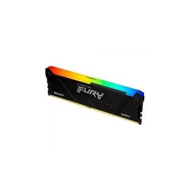 Imagem de Memória RAM Kingston Fury Beast, RGB, 8GB, 3600MHz, DDR4, CL17, Preto - KF436C17BB2A/8
