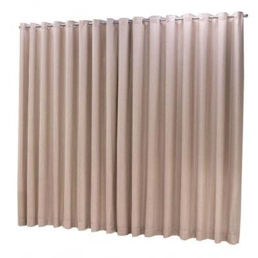 Imagem de Cortina Microfibra com Linho 6,00x2,50 para Varão Duplo Avelã Ludatex