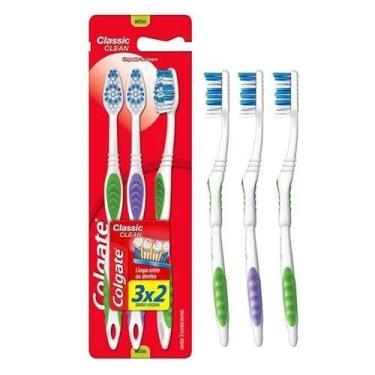 Imagem de Escova Dental Classic Clean Cerdas Médias Com 3 Un. - Colgate