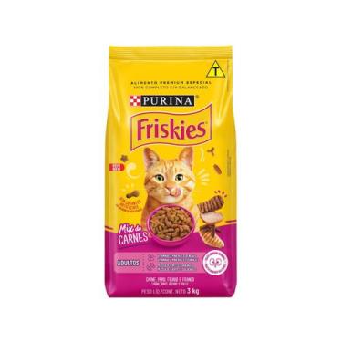Imagem de Ração Premium para Gato Friskies Adulto - Mix de Carnes 3kg, Carne, 3k